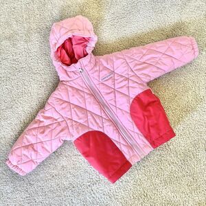 Patagonia Puff Rider Baby Toddler Jacket – Pink/Red, Quilted Hooded, Size 12M